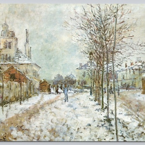 Vintage Art Postcard, Claude Monet, Snow Effect Painting, Kunstmuseum, c1970s 4x6 unposted