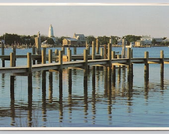 Vintage Postcard, Ocracoke Village, Silver Lake Harbor, Cape Hatteras National Seashore North Carolina, c1980s 4x6 unposted