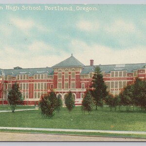 Vintage Postcard, Jefferson High School, exterior view, Portland Oregon, c1910s unposted