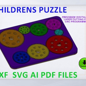 Gear Puzzle SVG: Fidget Spinner Laser Cut Files (Digital Download)