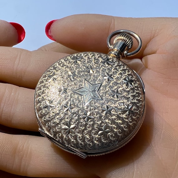 C. 1895 14k Gold Late 19th Century Fine Waltham Pocket Watch. Size 6s Hunter 7 Jewels. Plus a Free 400 Dollar Service Restoration Etsy