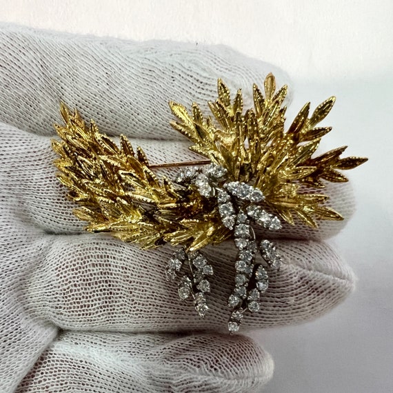 c. 1955 14k Gold & Diamond Mid-Century, Handmade,… - image 4