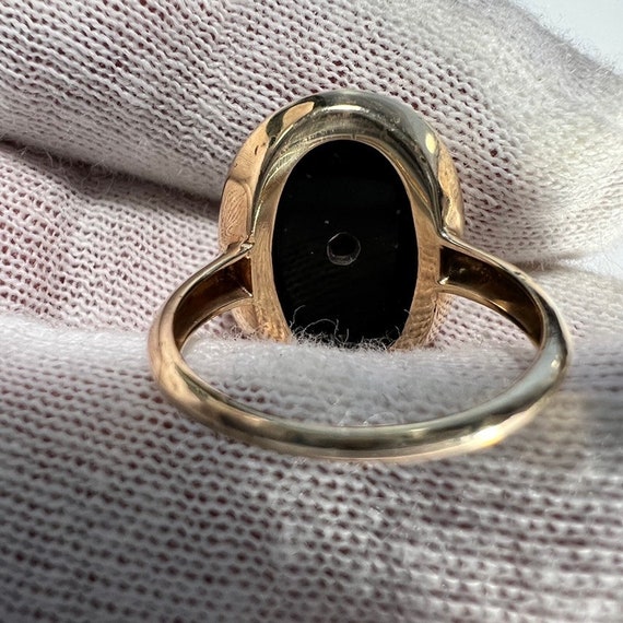 c. 1920 10k Diamond and Onyx Late Victorian Era R… - image 6