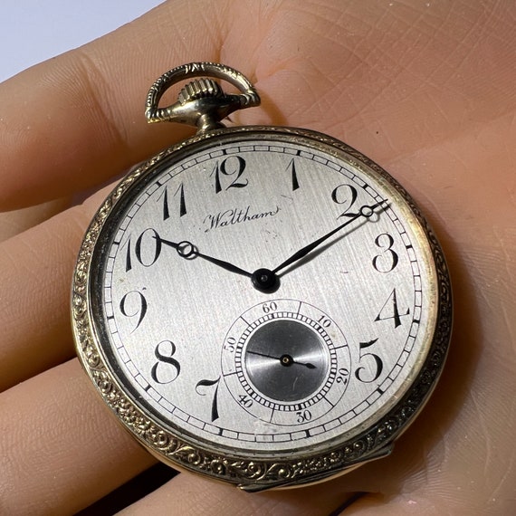 c. 1930 Art Deco Era Fine Waltham Pocket Watch. 1… - image 1