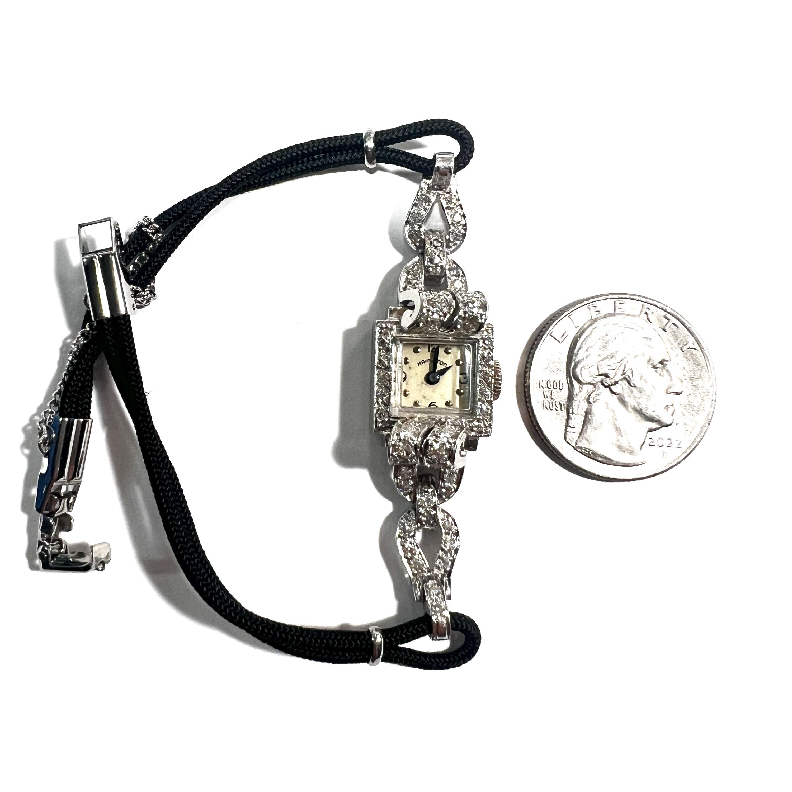 Hamilton U.S. Congress Super Rare Vintage Ladies Watch Congress Motif Dial Hamilton Art Deco Ladies Vintage Diamond – Noah main image 2