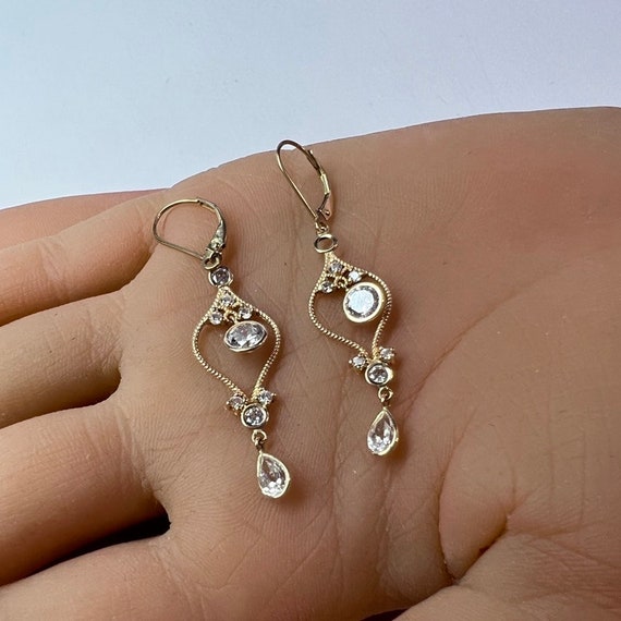 c. 2000 14k Gold Custom Made, Dangling, 18th Cent… - image 2