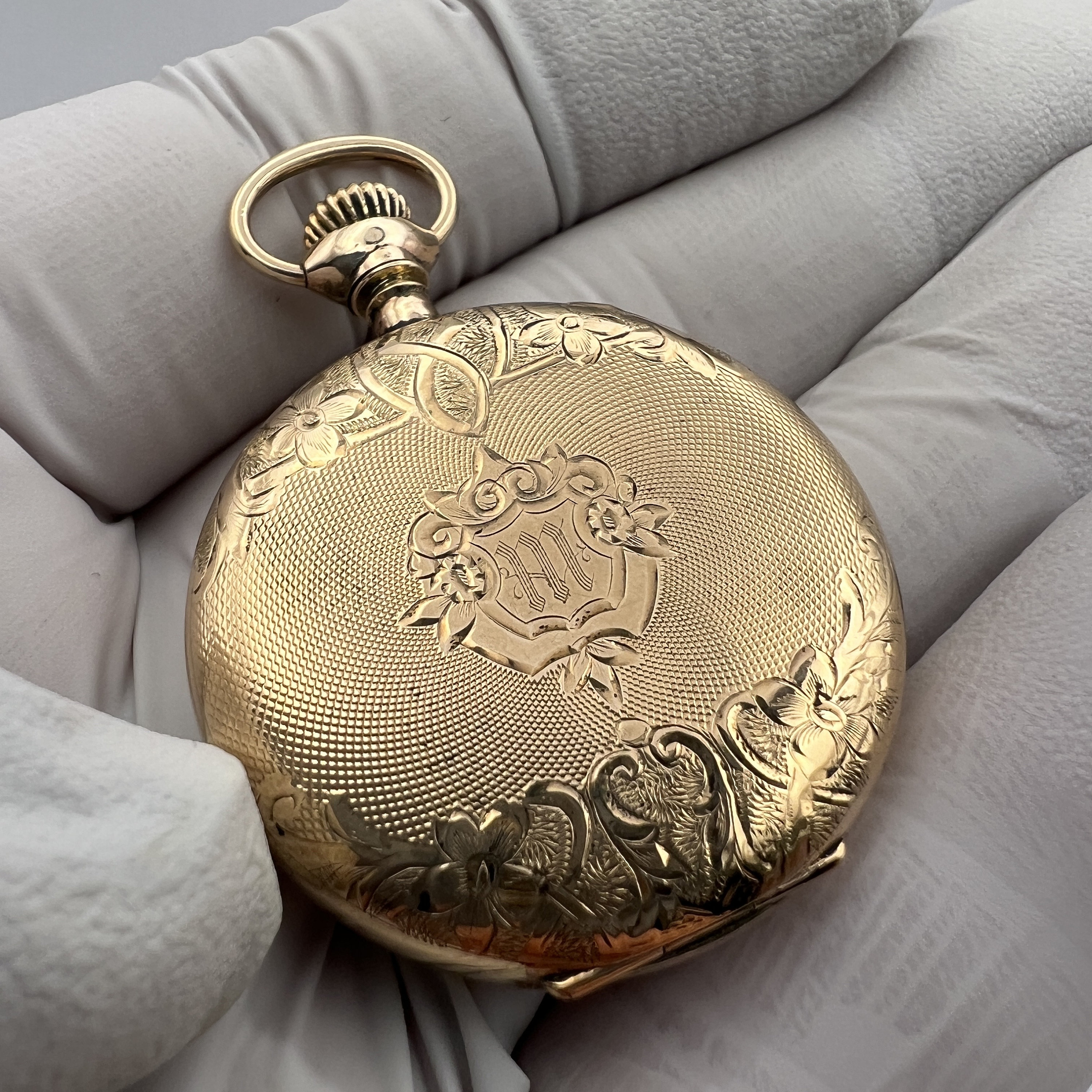 Antique Elgin Ladies Pocket Watch c.1910 15J Gold Filled Case Running w/ Chain Check out this cool 1910 Elgin 14K Gold pocket watch! We  main image 3