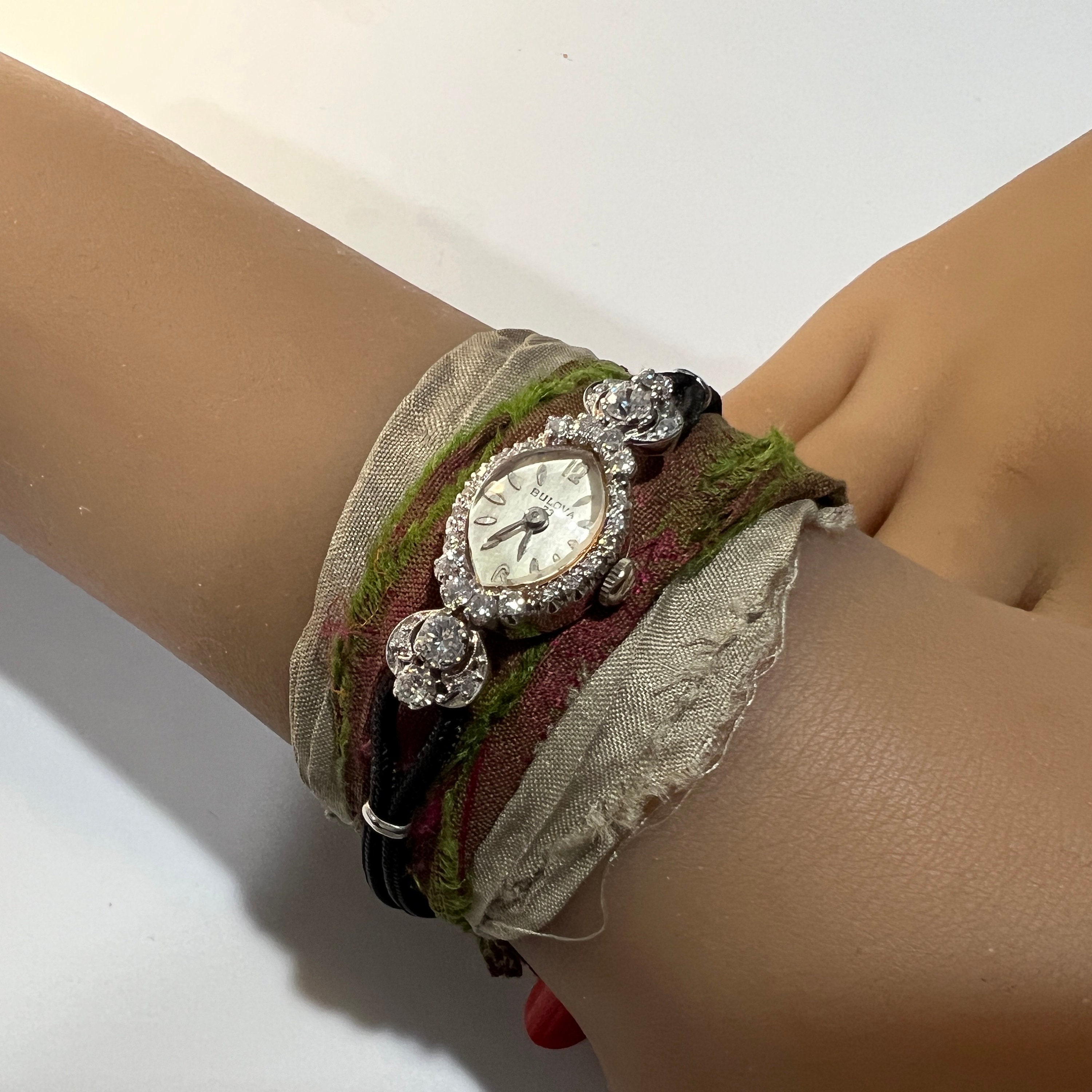 C. 1955 14k White Gold and Diamond Mid-century Bulova