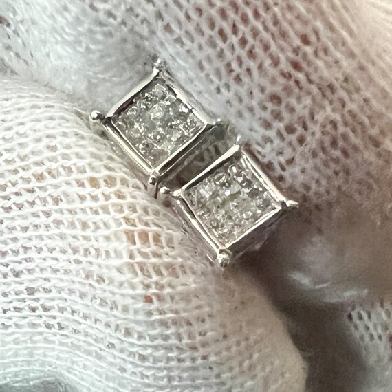 c. 2000 14k Gold & Diamond Invisibly Set Princess… - image 4