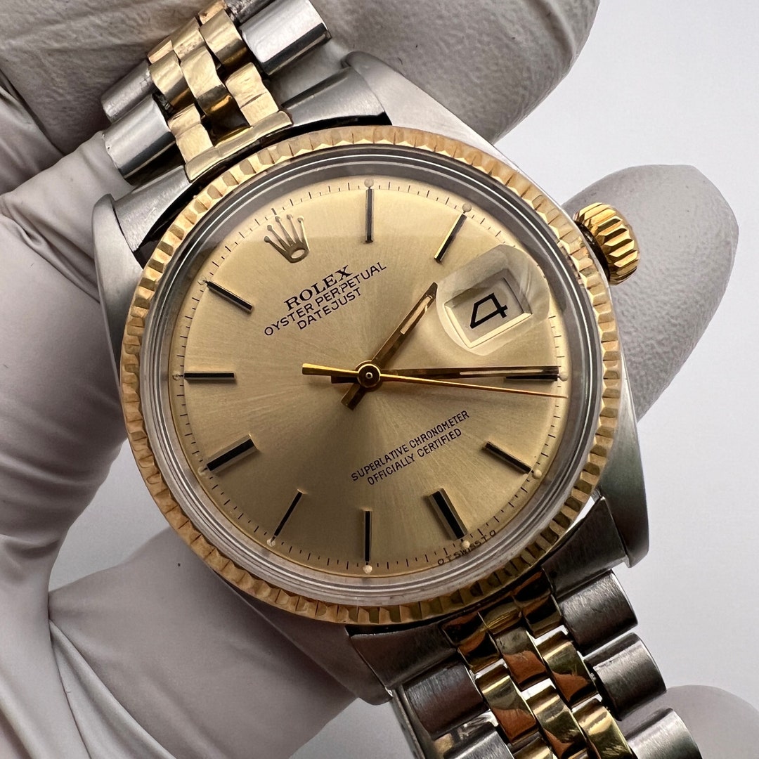 1970 Collectible 14k Gold and Stainless Steel Rolex Datejust