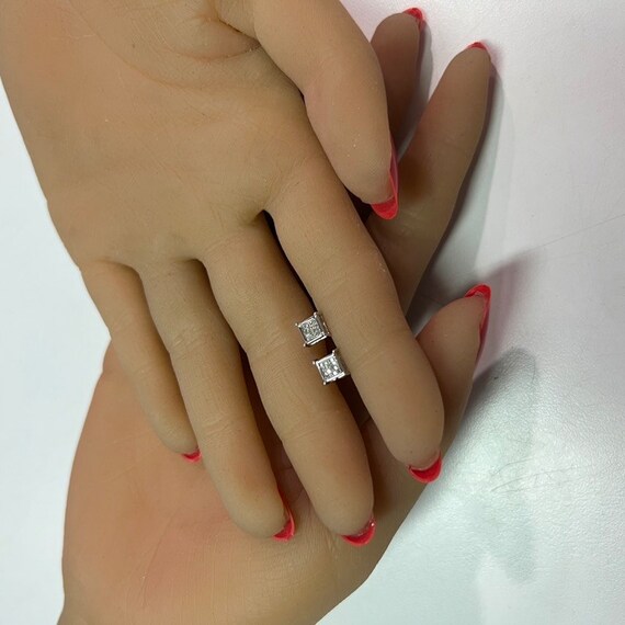 c. 2000 14k Gold & Diamond Invisibly Set Princess… - image 2