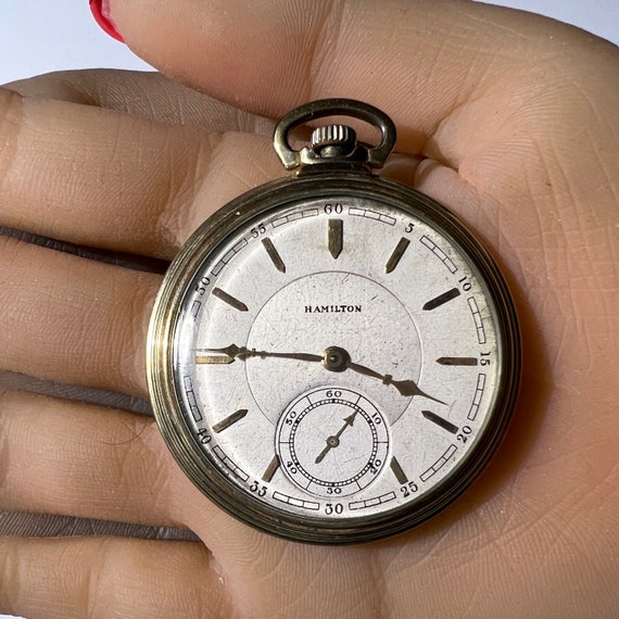C. 1940 14k Gold Filled Mid-century Fine Hamilton Pocket Watch. 21