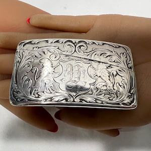 c. 1900 Sterling Silver Victorian Antique Calling Card Case