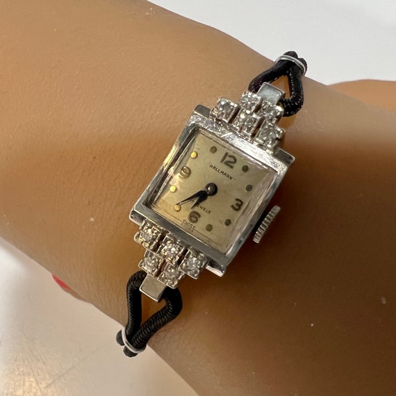 C. 1940 14k White Gold and Diamond Art Deco Hallmark Women s Dress Watch. Plus a Free 400 Dollar Service Restoration Plus a Silk Bracelet Etsy