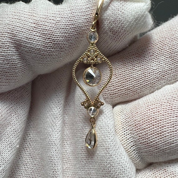 c. 2000 14k Gold Custom Made, Dangling, 18th Cent… - image 5