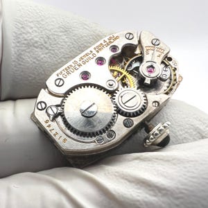 c. 1925 Vintage 14k White Gold Filled Art Deco Gruen Swiss Women's Dress Watch. Included is a Free 400 Dollar Service & Restoration image 7