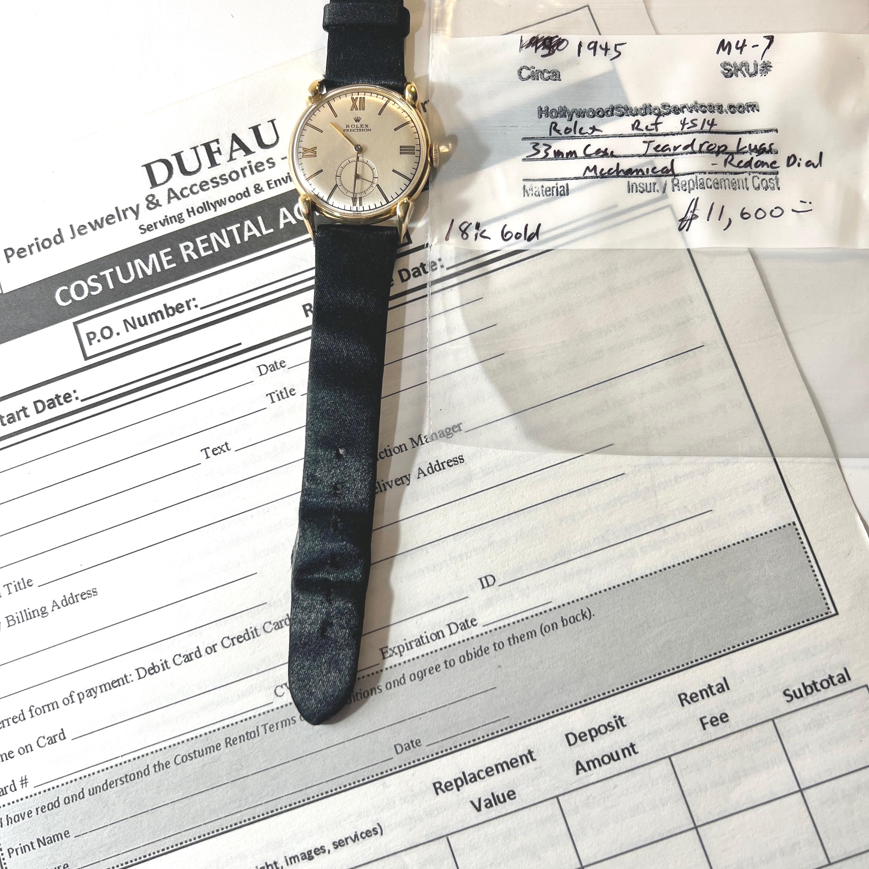 C. 1945 Vintage 18k Gold Rare, Collectible Mid-century Rolex
