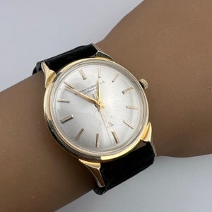 H. 1965 Seltenes Sammlerstück und Original 14k Gold Mid-Century Girard Perregaux Kleideruhr. Am 3.10.2025 gereinigt und gewartet. VERSANDFERTIG!!
