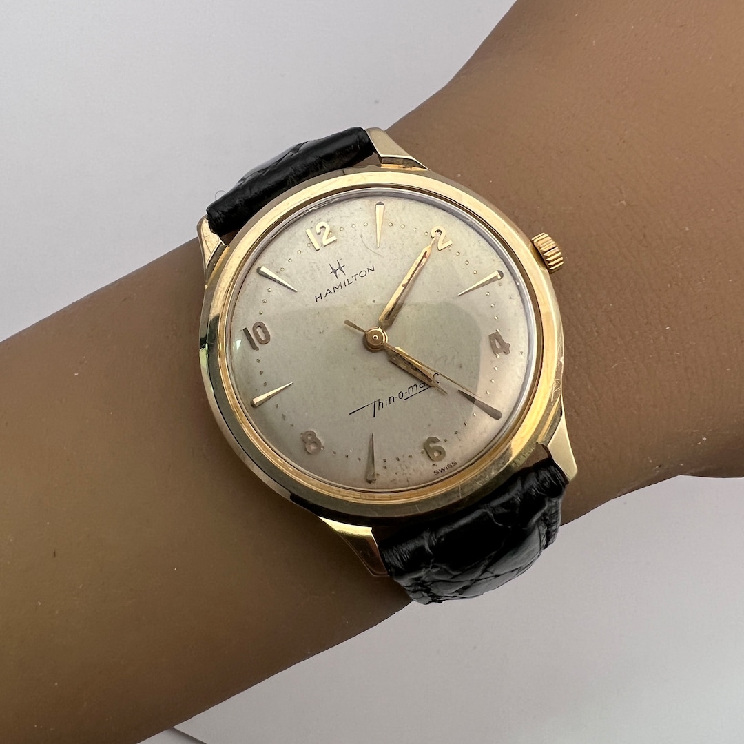 C. 1965 10k Gold Filled Collectible Mid century Hamilton Thin o matic Automatic Watch. Included is a Free 400 Dollar Service Restoration Etsy New
