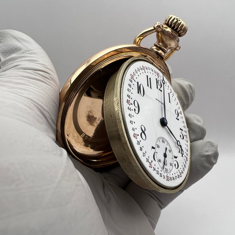 C. 1915 Victorian Era Fine Howard Pocket Watch. 14k Gold Filled, 21 Jewels, Railroad Quality