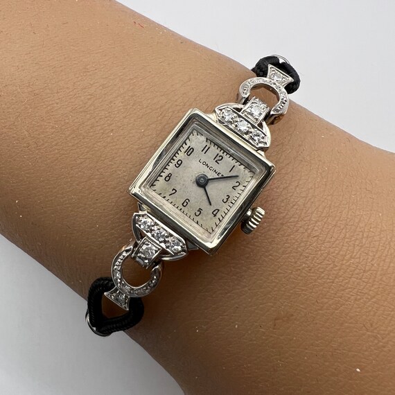 Longines Lady\'s Diamonds Watch 14k White Gold - Stretch Band LONGINES LADY main image 3