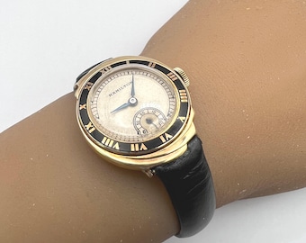 Reloj de vestir Hamilton Spur Art Deco de oro de 14k, estilo vintage, de aproximadamente 1930, muy raro y original. ¡Solo se fabricaron 500 unidades! Limpiado y revisado el 21/07/2025.