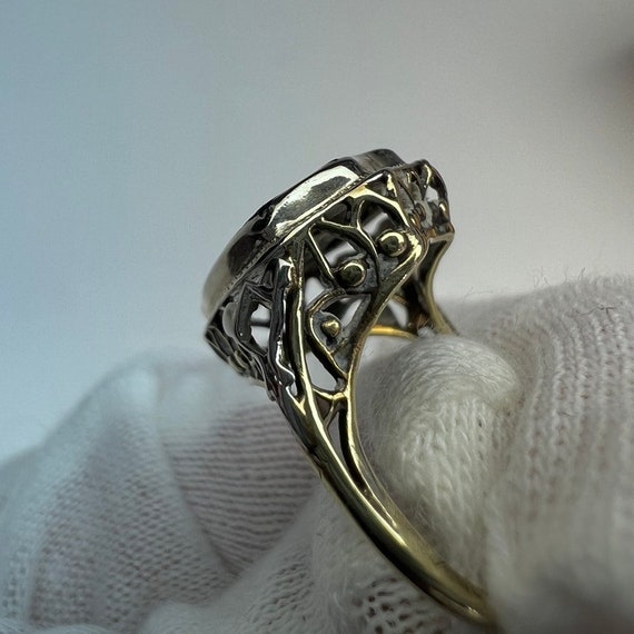 c. 1925 10k Diamond and Onyx Art Deco Ring ** 36%… - image 5