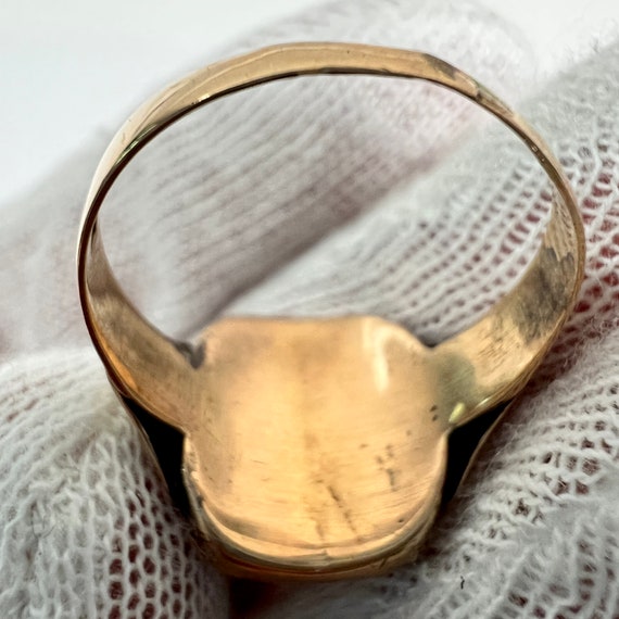 c. 1880 14k Gold Antique Victorian intaglio Ring … - image 6