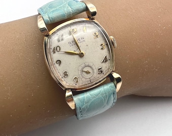 c. 1945 10k Gold Filled Mid-Century Gruen Dress Watch. Recently serviced. The dial can be refinished if you like.