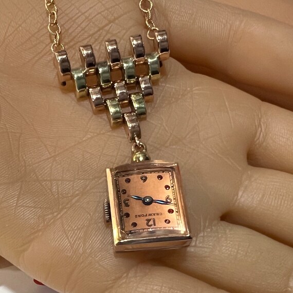 C. 1940 14k Rose Gold and Yellow Gold Retro Modern Crawford  display picture 1