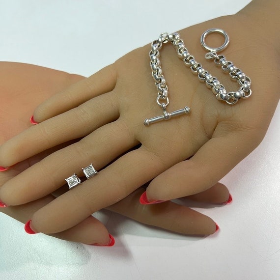 c. 2000 14k Gold & Diamond Invisibly Set Princess… - image 3