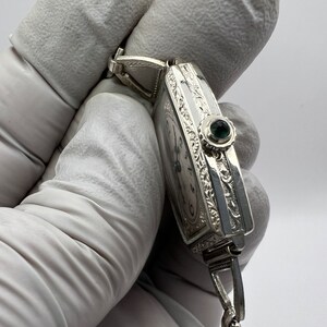 c. 1925 Vintage 14k White Gold Filled Art Deco Gruen Swiss Women's Dress Watch. Included is a Free 400 Dollar Service & Restoration image 5