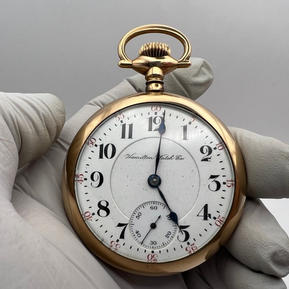 c. 1905 Victorian Era Fine Hamilton Pocket Watch.… - image 4