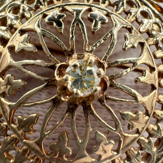 c. 1950 14k Gold & Diamond Mid-Century Handmade P… - image 4