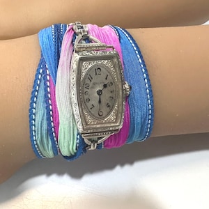 c. 1925 Vintage 14k White Gold Filled Art Deco Gruen Swiss Women's Dress Watch. Included is a Free 400 Dollar Service & Restoration image 3