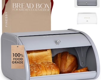 Modern Stainless Steel Bread Box: Kitchen Countertop Storage