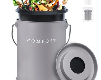 Odorless Kitchen Compost Bin: Stainless Steel Countertop Composter