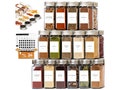 Spice Jars with Farmhouse Labels: 24 Glass Seasoning Containers