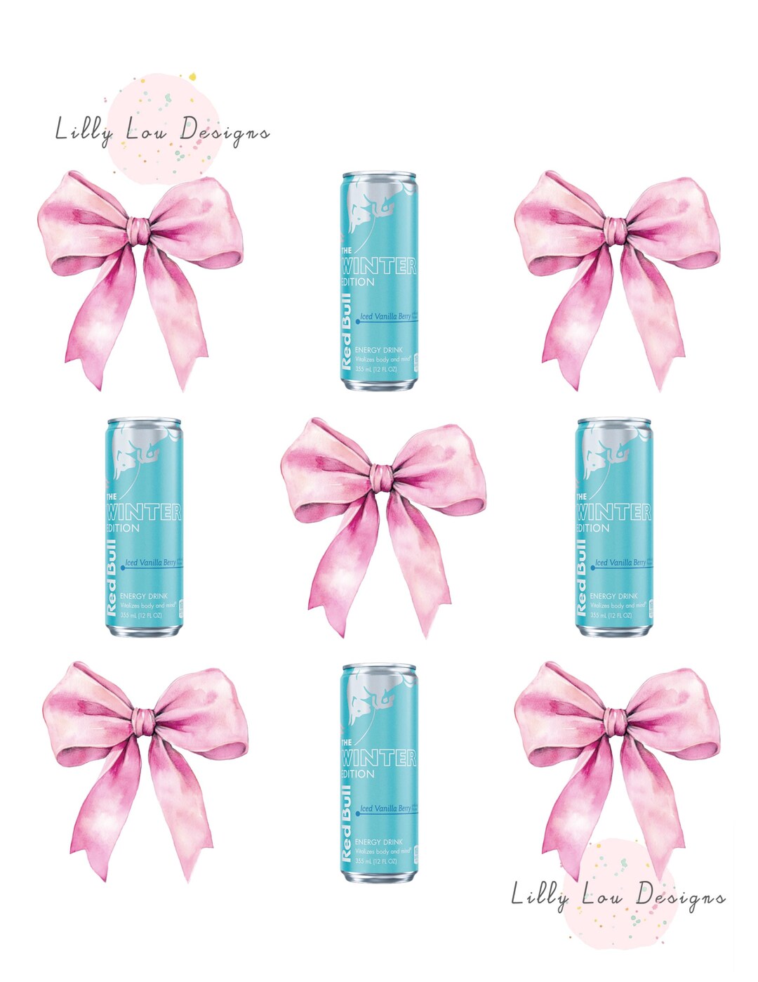 Iced Vanilla Berry Redbull Coquette PNG Digital File - Etsy