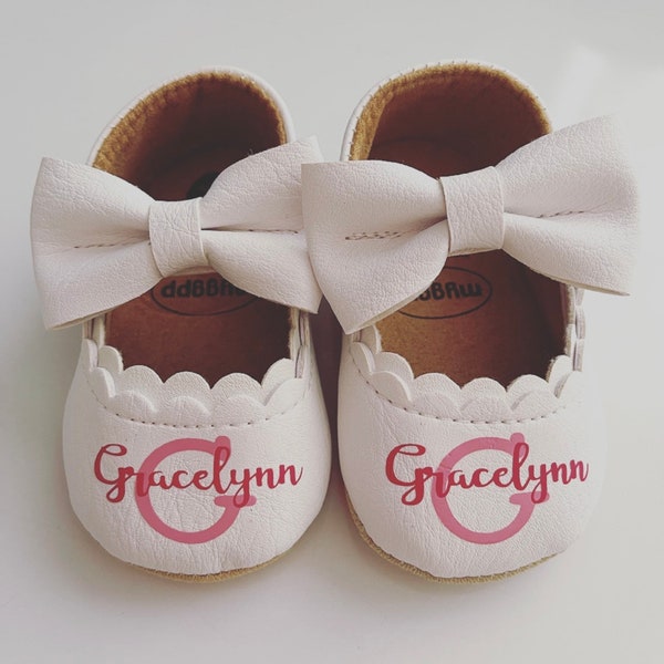 Infant Monogram Baby Girl Shoes