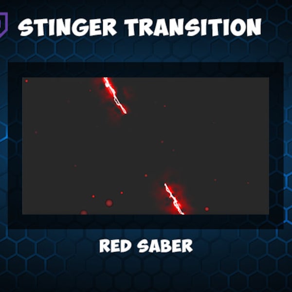 Red Saber Stinger Transition- Two Door Style Transition- OBS Streaming Extension Pack