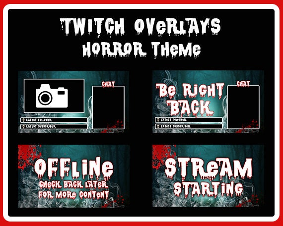 Horror Themed Twitch Overlays Obs Streaming Extension Pack Etsy Horror Themed Twitch Overlays Obs Streaming Extension Pack Etsy