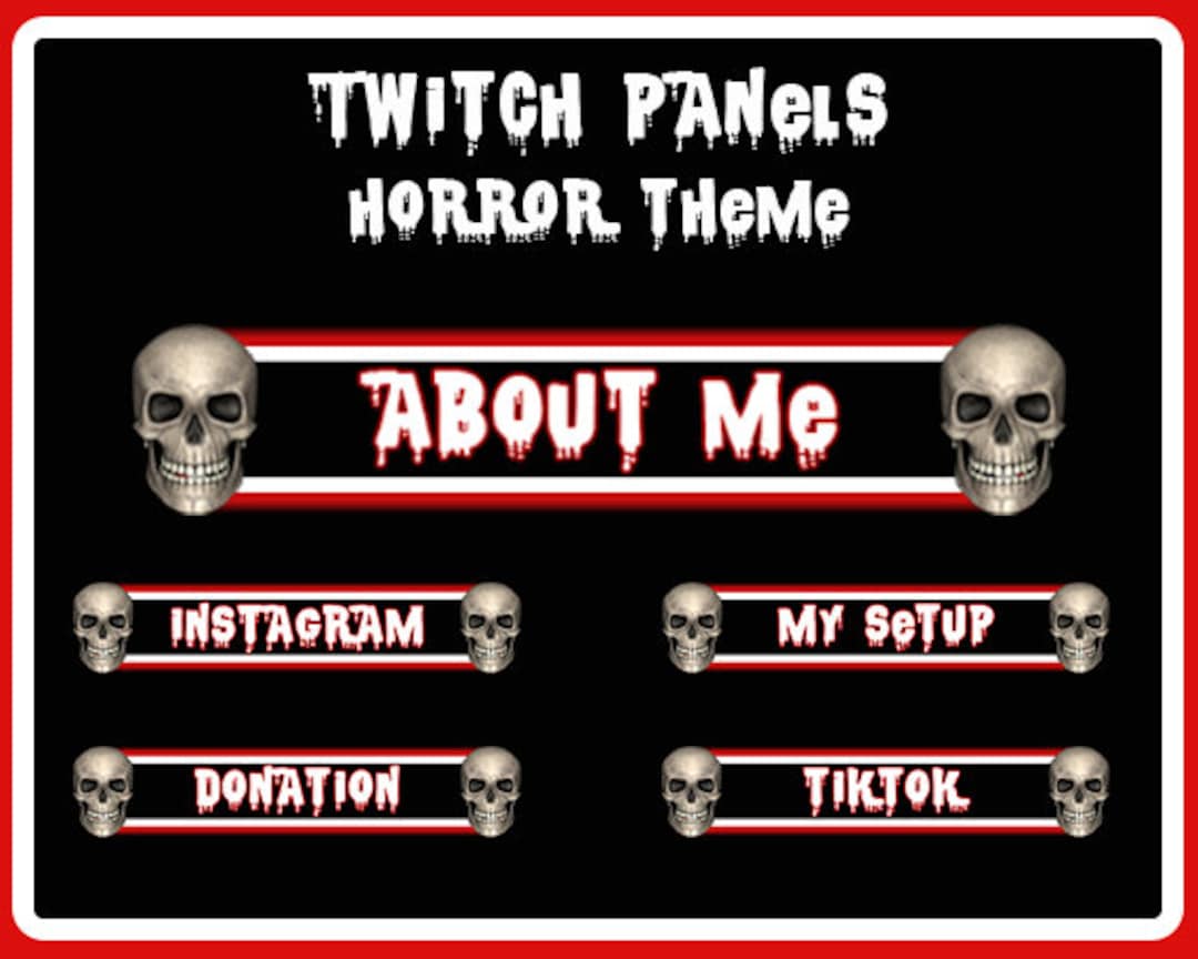 Horror Themed Twitch Panels Twitch Streaming Starter Pack Etsy