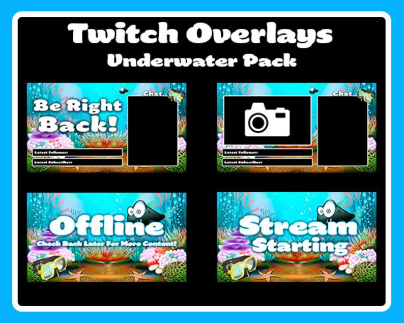 Underwater Theme Twitch Overlays OBS Streaming Extension Packs Etsy