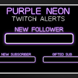 Purple Neon Twitch Alerts- OBS Streaming Extension Pack