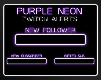 Lila Neon Twitch Alerts - OBS Streaming Erweiterungspaket