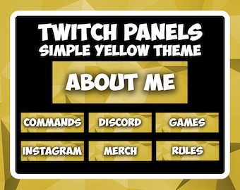 Simple Aesthetic Yellow Twitch Panels- Twitch Streaming Starter Pack