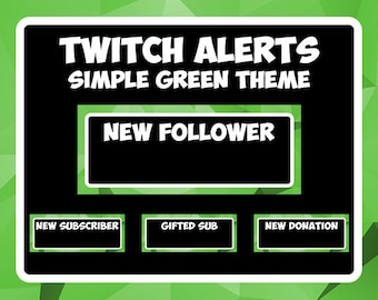 Simple Aesthetic Green Twitch Alerts- OBS Streaming Extension Pack