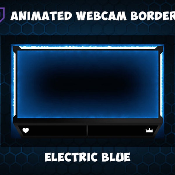 Animated Blue Electric Webcam Border- OBS Streaming Extension Pack