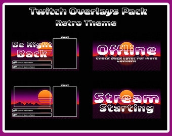 Retro Themed Twitch Overlays- OBS Streaming Extension Pack
